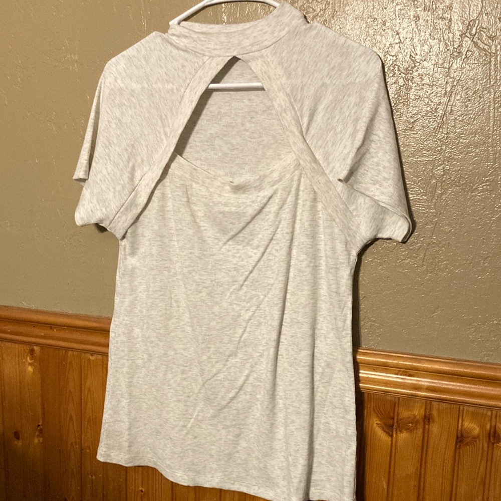 NWOT Doe & Rae White Cut Out Short Sleeve Tee